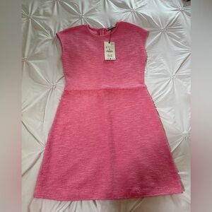Zara Bright Pink Textured Knit Dress